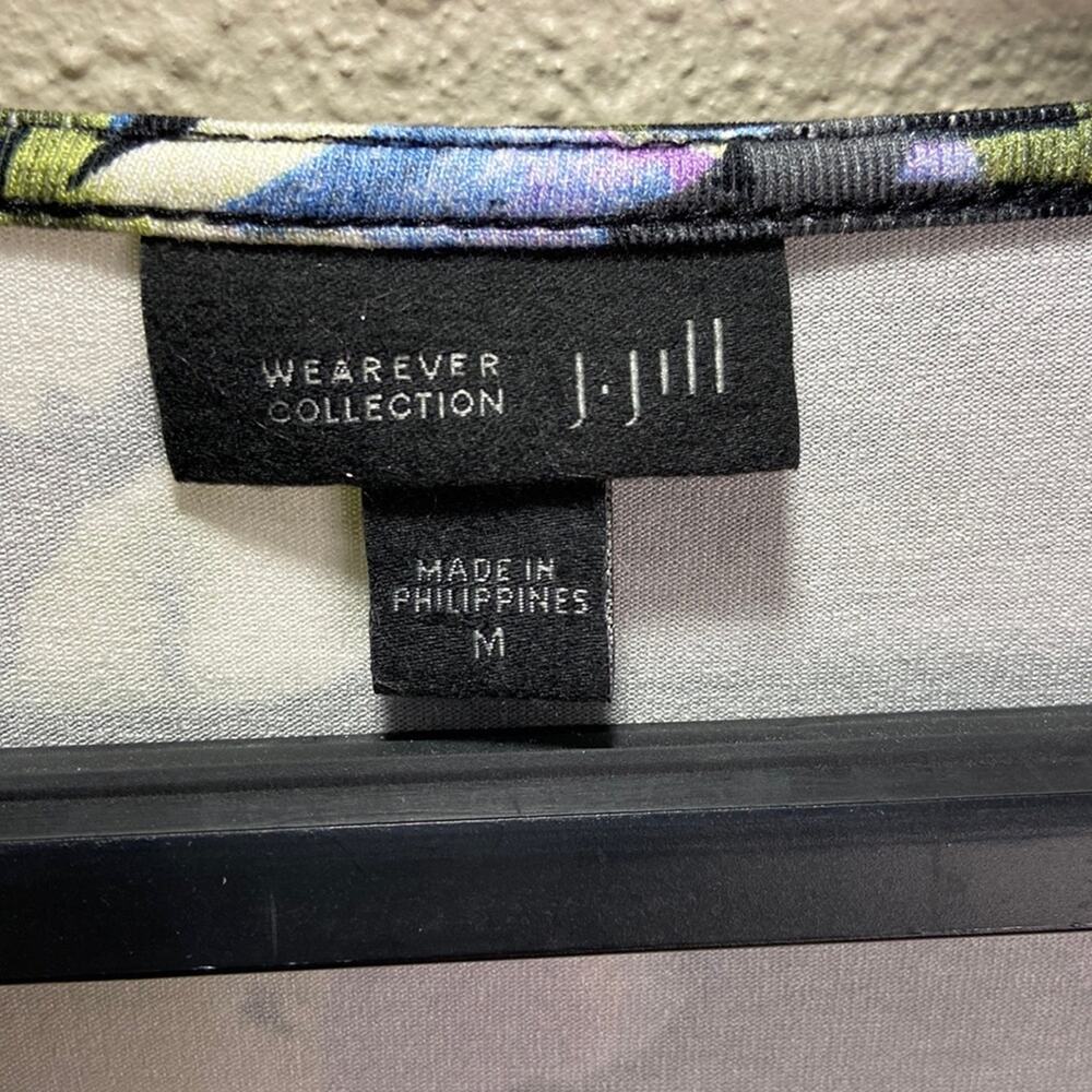 J.Jill Women Wearever Collection Black Floral Lagenlook Style Dress Size M - Picture 7 of 8